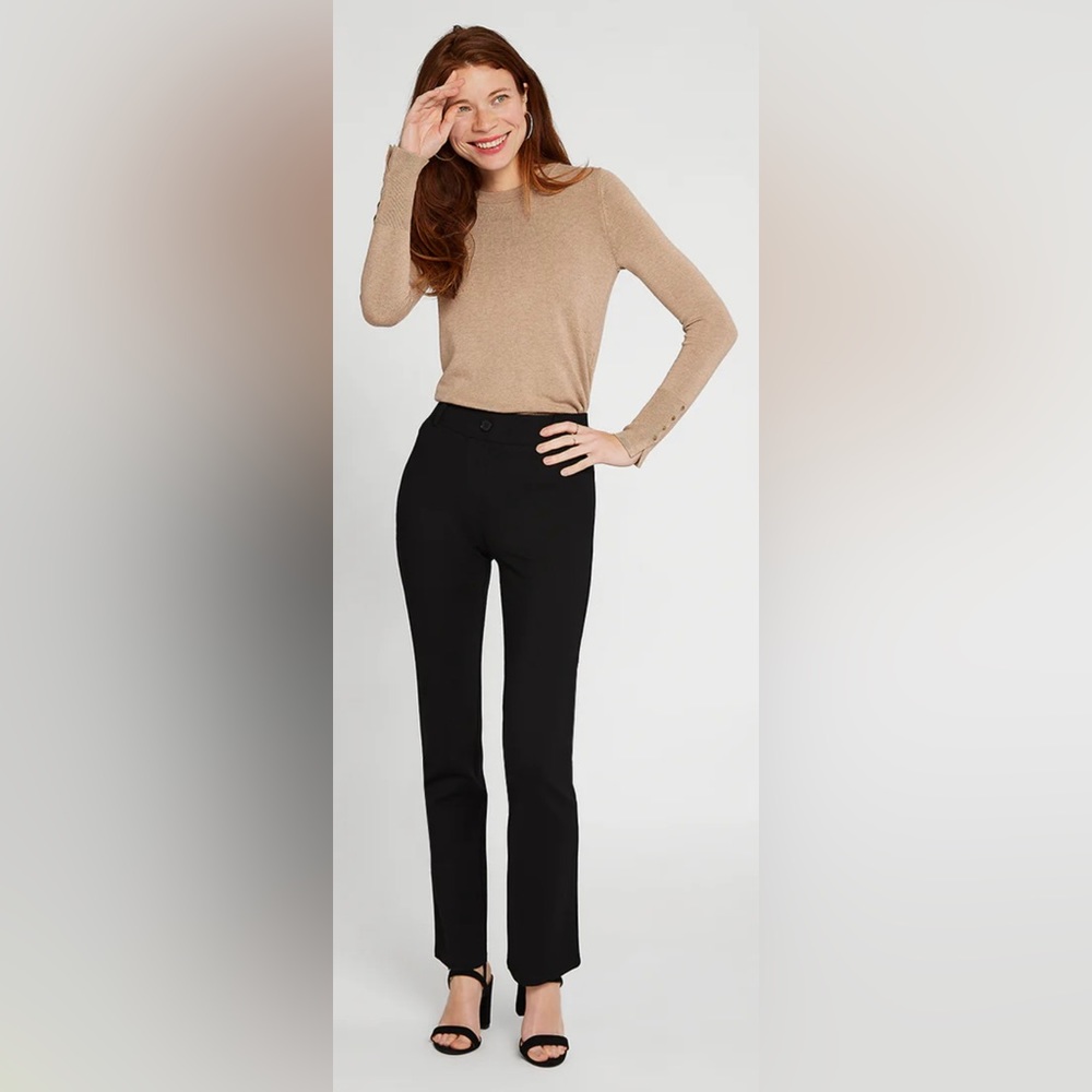 Betabrand Classic Dress Pant Yoga Pants - Black Slacks -Size Large -Gently Used